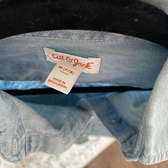 cat & jack M denim jean shirt euc - Picture 5 of 5